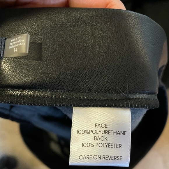 Tommy Hilfiger Black Vegan Leather Skinny- Ankle Pant Size: 14 New ! - Picture 5 of 10